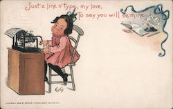 Just a line o'type my love, To say You will be Mine Postcard