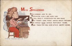 Miss Spellembad - It's A Common Joke To Say Comic, Funny Postcard Postcard Postcard