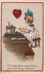 I'll Always Dictate Words Divine, If You Will Be My Valentine Children Postcard Postcard Postcard