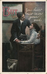 Youre Heart Must Be In Your Work - Office ROmance Postcard