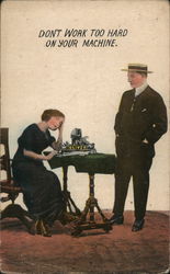 Don't Work Too Hard On Your Machine - Oliver Typewriter Postcard