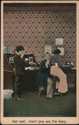 Get Out! Can't You See I'm Busy Postcard