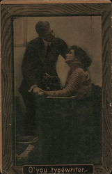 Man And Woman - O'you Typewriter Postcard