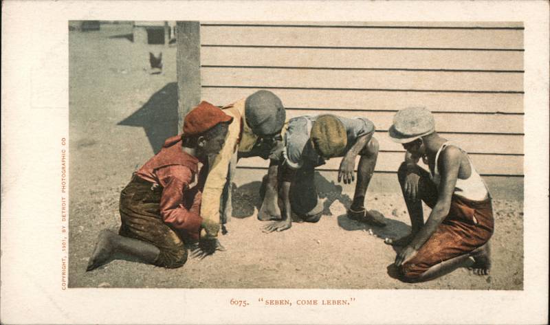 Heren Come Leben - Kids Playing Dice Black Americana