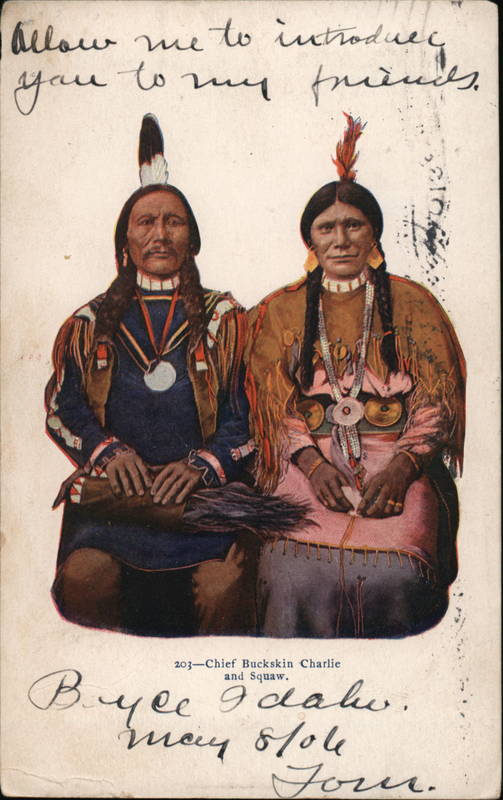 Chief Buckskin Charlie and Squaw Native Americana