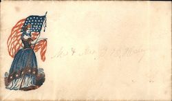 Woman and a Flag Patriotic Cover Envelope