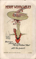 Merry Widow Wiles - Don't Get Stuck Postcard