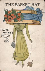 The Basket Hat - I Love My Wife Postcard