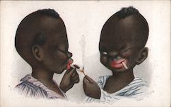 Young Boys Smoking a Cigarrete Postcard