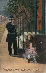 "Whose little girl are you?" Postcard