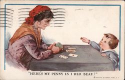 Fortune Teller with Boy Postcard