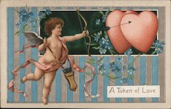 A Token of Love - Cupid and Hearts Postcard Postcard Postcard