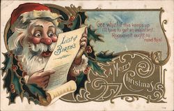 List of Births - Santa and a Letter Postcard