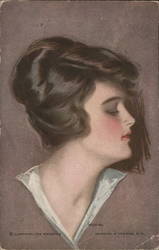 Side Profile of a Woman Muriel Postcard