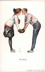 Matching - Couple with Boxing Gloves Postcard