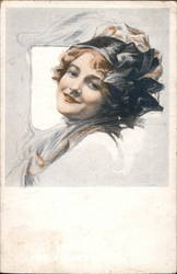 Fiskhats Fashion Sketch of Woman Postcard