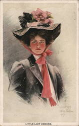 A Woman with a Large Hat with Flowers Philip Boileau Postcard Postcard Postcard