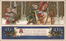 A Christmas Glad and Bright Postcard