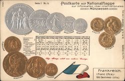 Postkarte mit Nationalflagge - Calendar and Coins Germany Postcard Postcard Postcard