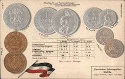 Postkarte mit Nationalflagge - Coins and Flag Postcard