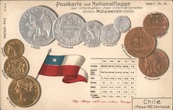 Postkarte mit Nationalflagge - Calendar and Coins Postcard