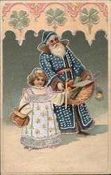 Santa, Children and Some Toys Postcard