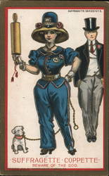 Suffragette Coppette - Beware of the Dog Postcard