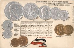 Postkarte mit Nationalflagge - Calendar and Coins Germany Postcard Postcard Postcard