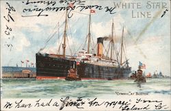 White Star Line, "Cymric" at Boston Postcard