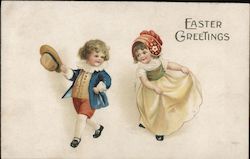 Easter Greetings - Children Having Fun Postcard