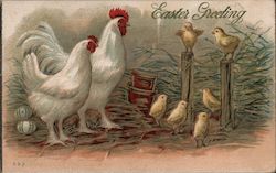 Easter Greetings - Chicken and Chicks Postcard