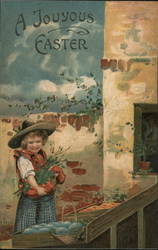 A Joyous Easter - Little Girls Postcard