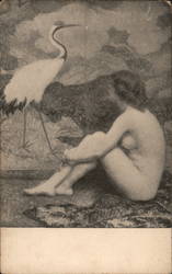 Women and a Birds - Panama-Pacific Postcard