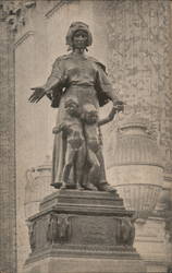 A Statue of a Woman and Children Postcard