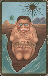 Deelighted - Teddy on the Beach Theodore Roosevelt Postcard Postcard Postcard