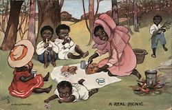 A Real Picnic - Children Postcard