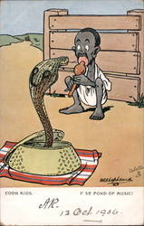 Coon Kids - I'se Fond of Music Postcard