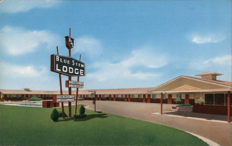 Blue Stem Lodge Eureka, KS Postcard