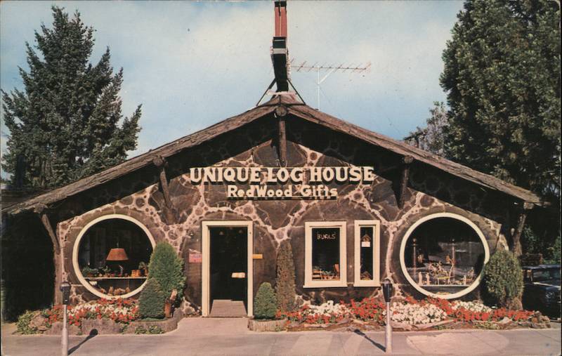 Unique Log House Redwood Gifts Garberville California