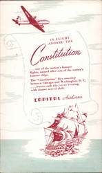 In Flight Aboard the Constitution - Capital Airlines Airline Advertising Postcard Postcard Postcard