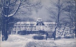 Winter View of Onawa Lodge Postcard