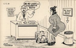No No Lady - Cigarette Butts Postcard
