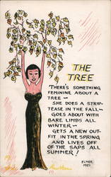 The Tree - A Genuine Elmer Anderson Comic Post Card Hand Drawn Postcard Postcard Postcard