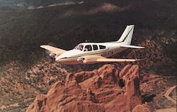 Beechcraft B55 Baron over Garden of the Gods Postcard