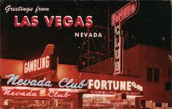 Fortune and Nevada Clubs Postcard