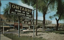 Euclid Ave Ontario CA Rexall Drugs All States Picnic Chrome Postcard