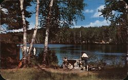 Camping Scene at the Fish Creek Public Campsite Postcard