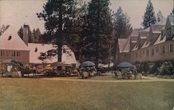 Outdoor Dining at Lake Arrowhead Lodge Postcard