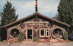 Unique Log House Redwood Gifts Garberville, CA Postcard Postcard Postcard