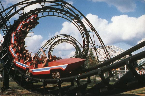 Corkscrew Roller Coaster at Geauga Lake Aurora Ohio